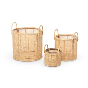 Ensemble de 3 paniers décoratifs en rotin bohème, paniers de rangement faits à la main, rotin naturel, multifonctionnels, modernes, fabriqués au Vietnam - Product Image 6