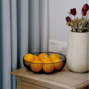 Vente chaude fer fruits panier de rangement forme ronde noir enduit taille personnalisée table décorative maison cuisine ustensiles fer panier - Product Image 3