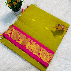 Saree exclusif en coton et soie de créateur de boutique indienne pour adultes mariée fantaisie classique vêtements ethniques mariages fêtes vêtements pour femmes - Product Image 1