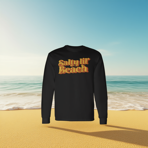 Camiseta Vintage Retro de los 70, Estilo Salty Lil' Beach, Linda Camiseta de Verano de Manga Larga para Vacaciones, Camiseta Promocional Linda Vintage Retro de los 70 - Product Image 3