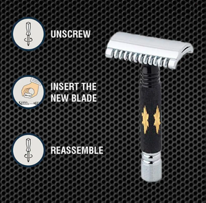 Anaaif มีดโกนโลหะขอบสองด้านคุณภาพสูงสำหรับผู้ชายที่มีคุณภาพสูงชุบด้วยเหล็กสีโรสโกลด์กำจัดขนใต้วงแขนขนมปังดูแลส่วนบุคคล - Product Image 3