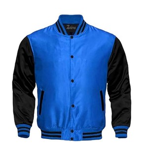 Chaquetas Bomber de satén bordadas personalizadas Chaquetas universitarias de béisbol Bomber de satén personalizadas para adultos Diseño Unisex - Product Image 6