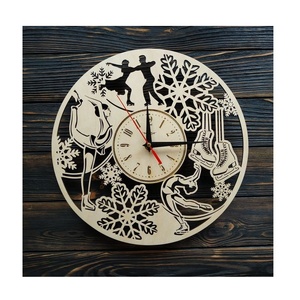 Horloge murale européenne moderne de luxe imitation antique en MDF avec finition bois, grande et ronde, pour la maison, l'hôtel, technique de peinture décorative - Product Image 3