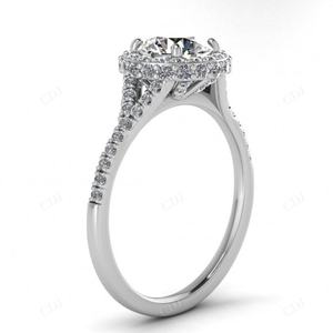 Halo Moissanite Bague de fiançailles Cadeau d'anniversaire Bijoux 14K Or rose Fabricant et fournisseur Bagues d'anniversaire indiennes - Product Image 5