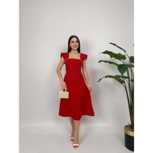 Vestido Satinado Ajustado 2021 2117 con Detalle de Perlas a Rayas en el Pecho y Cintura Natural - Product Image 5