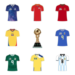 Maillots de football style Roumanie 2026 à manches courtes imprimés, vêtements de supporter de huit pays, conçus pour les marchés de football internationaux - Product Image 1