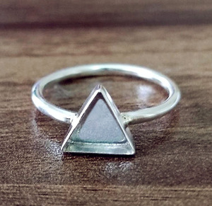 2025 Super qualité 925 argent Sterling 4mm 25mm lunette réglage montage trouver 10mm résine anneau pince pierre Triangle forme bon - Product Image 5