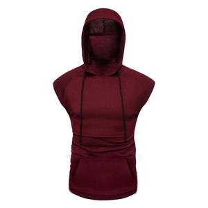 Vêtements d'entraînement pour hommes Sweats à capuche sans manches Bodybuilding Sleeveless Gym Hoodies Sweat à capuche d'entraînement pour hommes Débardeur pull masque personnalisé - Product Image 3