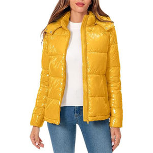 Veste matelassée à capuche d'hiver décontractée pour femmes manteau à bulles à fermeture éclair complète vêtements d'extérieur de qualité respirant fabricant de confiance - Product Image 1