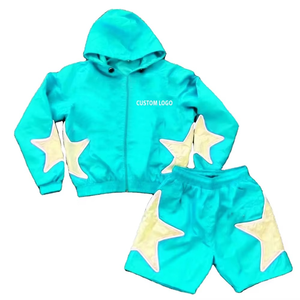 Sudadera con capucha de dos piezas para hombre y pantalones cortos, conjunto de chándal, Sudadera con capucha y cremallera informal, pantalones cortos para ropa de calle, conjunto de Sudadera con capucha y pantalones cortos - Product Image 2