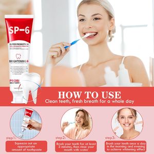 Pasta Dental Probiótica SP-6 Blanqueadora para el Mal Aliento, Equilibrio del Microbioma Bucal, Blanqueamiento Dental, Cuidado Bucal con Aliento Fresco 140g - Product Image 4