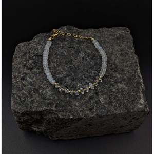 Rainbow Moonstone & Herkimer Diamond Crystal <b>Bracelet</b> Elegant & Luxurious <b>Bangle</b> - Product Image 2
