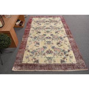 พรมสไตล์ตุรกีสีเบจคลาสสิกสีแดงขนาดใหญ่4.7x7.8ฟุตทางเดินขนแกะสี่เหลี่ยมผืนผ้า10มม. สำหรับห้อง - Product Image 1