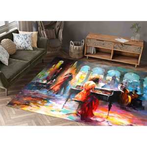 Tapis de piano pour musicien : Danse romantique de couple, Décoration d'appoint de bureau, Tapis en chenille - Product Image 4