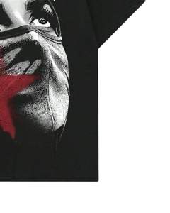 Oversized Black Graphic Print Cotton <b>TShirt</b> Streetwear Unisex Vintage <b>Star</b> Face Design Casual Summer Fashion Top Wear Unisex - Product Image 6