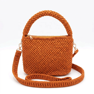 Woven <b>Raffia</b> Bucket Shoulder Crossbody Bag with Zipper Closure and Cotton Lining Stylish Mini Purse for Daily Travel - Product Image 2