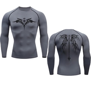 Personalizar Slim Fit mangas completas Rash Guard elegante 3D impreso venta al por mayor gimnasio camisas nuevo verano transpirable Jogging Wear - Product Image 5