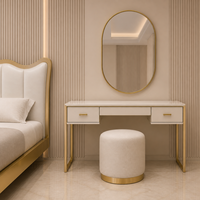 Solution de mobilier de chambre d'hôtel de luxe sur mesure : Lit flottant, armoire, matelas, table de chevet, coiffeuse, panneau mural en bois