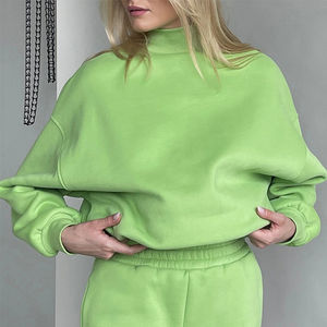 Short de gym OEM personnalisé de marque privée ensemble de sweats à capuche pour femmes court haut court confortable sweats à capuche unis - Product Image 6