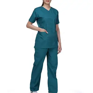 Conjunto de uniforme médico de enfermería para mujer, Top y pantalones