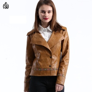 Nueva chaqueta de cuero de mujer PU de alta calidad al por mayor chaqueta de cuero transpirable personalizada para mujer - Product Image 6