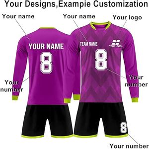 Camiseta personalizada, camiseta de fútbol NameNumberLogo personalizada, camiseta de portero de fútbol personalizada de manga larga con cuello redondo - Product Image 3