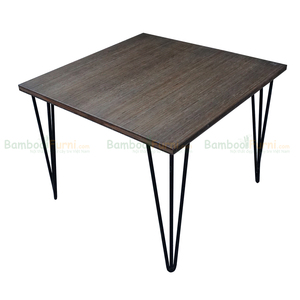 Tables de jeu TeaBamboo, table carrée de 60 cm avec pieds en forme d'épingle à cheveux de 45 cm, marron - Product Image 2