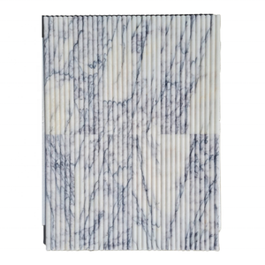 Carrelage en calcite rainurée lilas, finition polie, avec veines grises, design moderne pour décoration murale ou de comptoir - Product Image 4