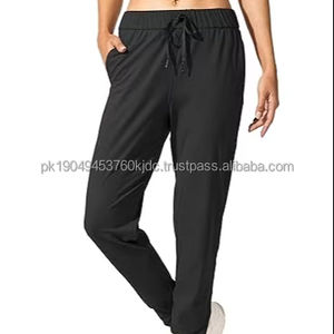 Pantalons de jogging pour femmes à taille mi-haute avec poches, respirants, anti-froissement, imprimés, pour l'entraînement ou la détente, pantalons de jogging pour la course à pied - Product Image 1