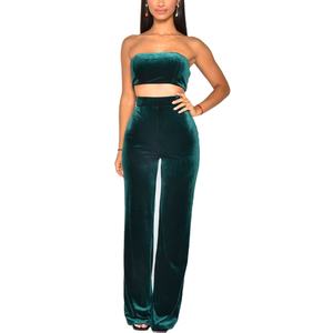 Logo personnalisé gratuit femmes tenue recadrée haut et legging velours survêtement femmes survêtement soutien-gorge et shorts femmes entraînement survêtement survêtement - Product Image 1