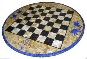 Royal Marble <b>Chess</b> <b>Table</b> Artisan Stone Craftsmanship Waterproof Home Furniture for Living Room Bedroom Dining Kitchen Office Use - Product Image 4
