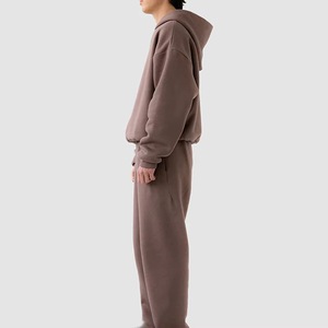 Unisex Hooded <b>Zipper</b> <b>Sweatshirt</b> Full Sleeve Solid Color Casual Loose Fit 100% Cotton Midweight Autumn Wear - Product Image 2