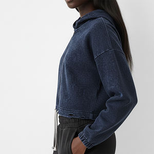 เสื้อฮู้ดครอปผู้หญิงแบบมีซิป ระบายอากาศได้ดี สไตล์ฮิปฮอป สตรีทแวร์ วินเทจ ผ้าฟลีซฟอกสี ลายพิมพ์ตามสั่ง สำหรับฤดูหนาว ปี 2025 รุ่นใหม่ล่าสุด - Product Image 6