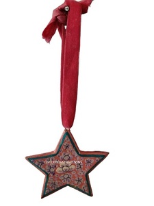 Bola de Navidad Rosa festiva hecha a mano y adornos de árbol forma colgante de 8 cm para embalaje de caja de decoración de hogar y fiesta - Product Image 4