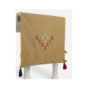 Sophisticated 60 Inch GOTS Certified 100% Cotton Embroidered Red Table <b>Runner</b> Eco-Safe <b>Washable</b> For Elegant Dining Occasions - Product Image 5