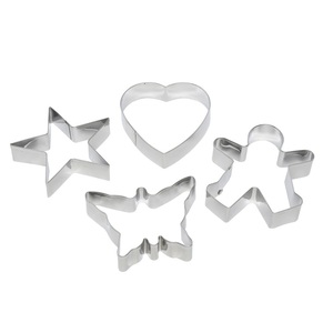 4 Cookie <b>Cutter</b> <b>Shape</b> Star <b>Heart</b> Butterfly and Gingerbread Man Tableware and Decorative Cookie Tools for Baking - Product Image 1