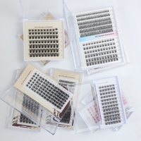 Bulu Mata Cluster DIY C D untuk Kit Ekstensi Bulu Mata Pre-cut Segmen 30D 40D 50D Bebas Kekejaman Tebal 0.07mm Dapat Digunakan Kembali Label Pribadi
