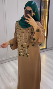 Saudi <b>Girls</b> Modest <b>Abaya</b> Design with Beautiful Stones and Katdana Beads Hand Work Ideal for Wedding Eid and Special Occasions - Product Image 2