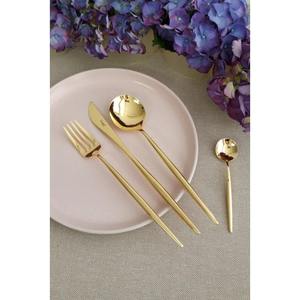 Ensemble de couverts en métal doré lourd pour les chefs professionnels, offrant une résistance, une brillance et une expérience d'utilisation confortable - Product Image 6