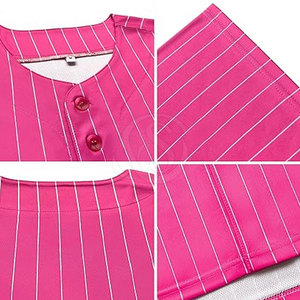 Camiseta de Béisbol Personalizada con Transferencia de Calor, Transpirable, 100% Poliéster, Cuello en V, Ropa Deportiva Cosida para Equipos de Softbol - Product Image 3