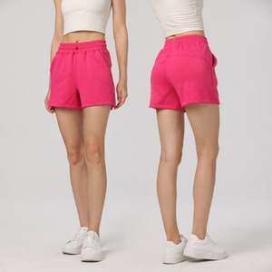 Short de Yoga en coton taille haute pour femme avec fermeture à cordon doux confortable Gym décontracté Sports d'été cyclisme pantalon de course poches - Product Image 1