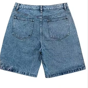 Wholesale Summer Casual Cotton <b>Denim</b> <b>Shorts</b> for Men Retro Hip Hop Style Loose Streetwear Embroidered Star Patchwork Pattern - Product Image 2