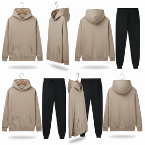 Conjunto Deportivo de Dos Piezas con Logotipo Personalizado, Sudadera Deportiva, Conjunto de Sudadera con Capucha y Pantalones Deportivos, Conjunto de Correr de 2 Piezas para Hombre, Chándal Liso - Product Image 4