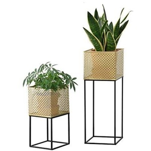 Lot de 2 jardinières de jardin écologiques au design fait main, finition antique, décoration d'hôtels et de maisons, jardinières en métal - Product Image 5