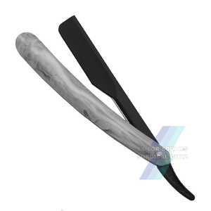 มีดโกนโกนหนวดสำหรับช่างตัดผมมีด้ามจับพลาสติกมีดโกนกำจัดขนทำจากสแตนเลส - Product Image 2