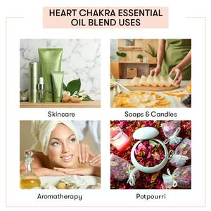 Huile corporelle thérapeutique 100% pure, mélange d'huiles essentielles pour le chakra cardiaque, Ylang-Ylang, Géranium, Bois de santal, pour hydrater et éclaircir la peau - Product Image 4