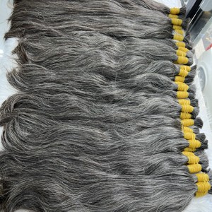 Cabello gris liso natural sin procesar en cutículas a granel cabello humano virgen vietnamita alineado - Product Image 2