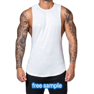 Logo personnalisé blanc noir coton hommes entraînement Stringer musculation débardeur Fitness Gym hommes débardeur hommes t-shirts - Product Image 6
