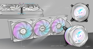 2024 nouveau GIGABYTE <span class=keywords><strong>AORUS</strong></span> WATERFORCE X II 360 glace blanc refroidisseur d'eau pour ordinateur de jeu refroidissement adressable Aio CPU refroidisseur - Product Image 6