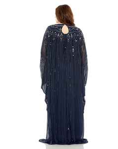 Elegante Vestido de Fiesta Largo de Lycra con Cuentas y Lentejuelas, Sin Mangas, Silueta de Trompeta/Sirena, con Diseño Floral - Product Image 4